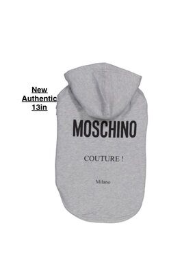 New Moschino Light Gray Pet Hoodie 13in with tags ⭐️⭐️⭐️⭐️⭐️
